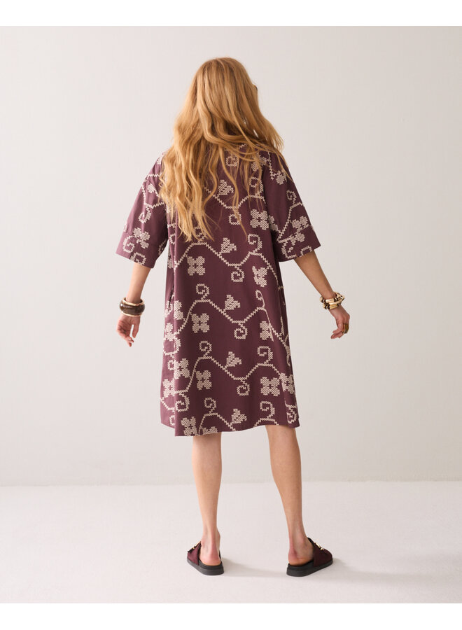 5s1661-12446 334 Summum Dress Cotton embroidered  Deepfig