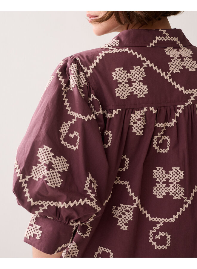 2s3500-12446 334 Summum Blouse Cotton embroidered  Deepfig