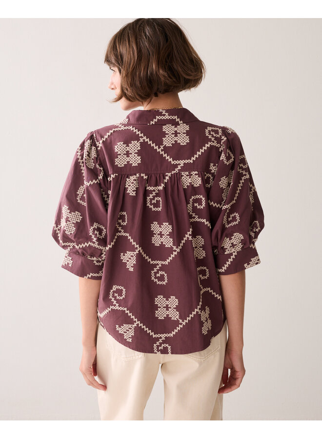 2s3500-12446 334 Summum Blouse Cotton embroidered  Deepfig