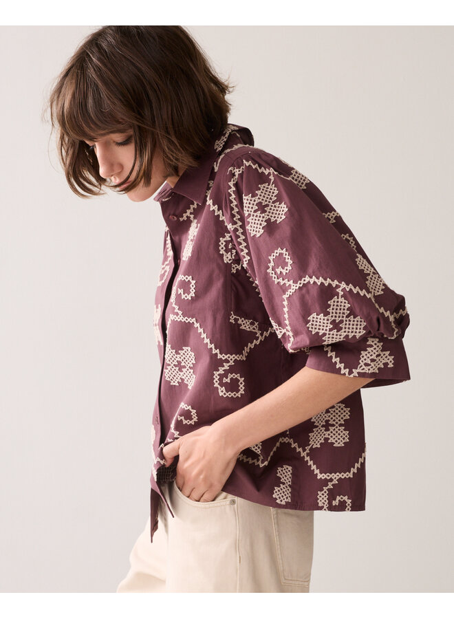 2s3500-12446 334 Summum Blouse Cotton embroidered  Deepfig