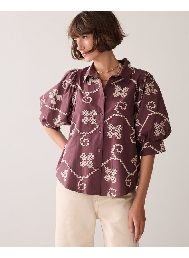 2s3500-12446 334 Summum Blouse Cotton embroidered  Deepfig