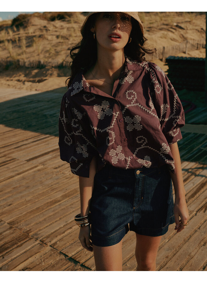 2s3500-12446 334 Summum Blouse Cotton embroidered  Deepfig