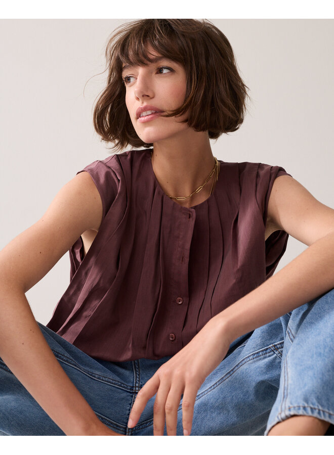 2s3483-12370 334 Summum Blouse sleeveless Viscose cotton  Deepfig