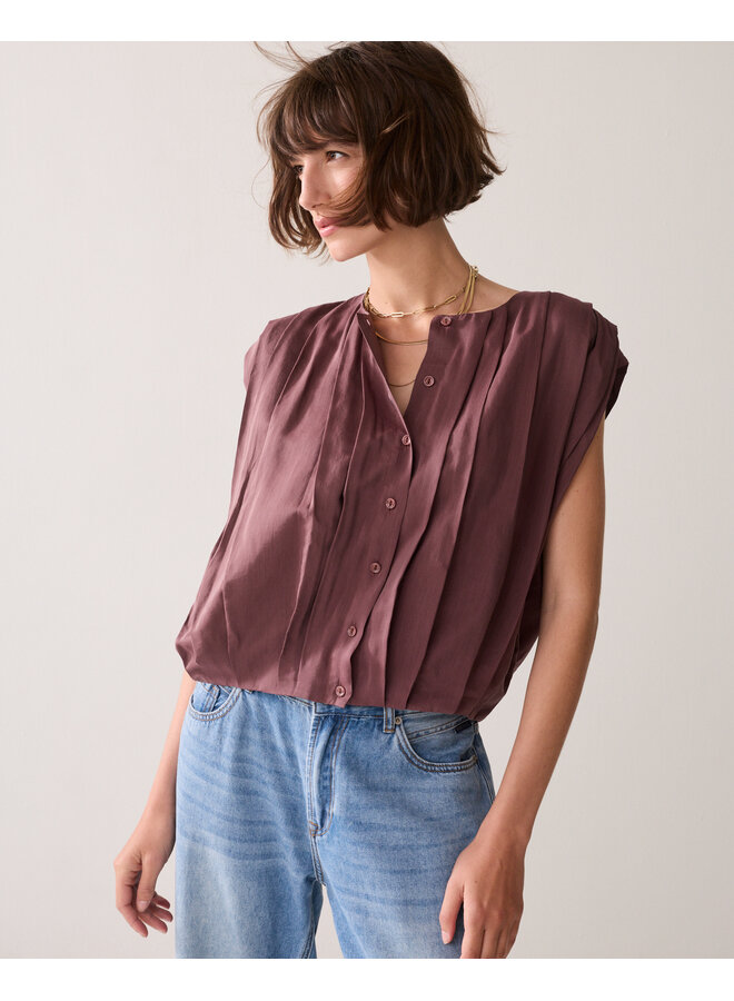 2s3483-12370 334 Summum Blouse sleeveless Viscose cotton  Deepfig