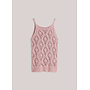 7s8009-70020 523 Summum Sleeveless top Fancy cotton ajour knit  RoseQuartz