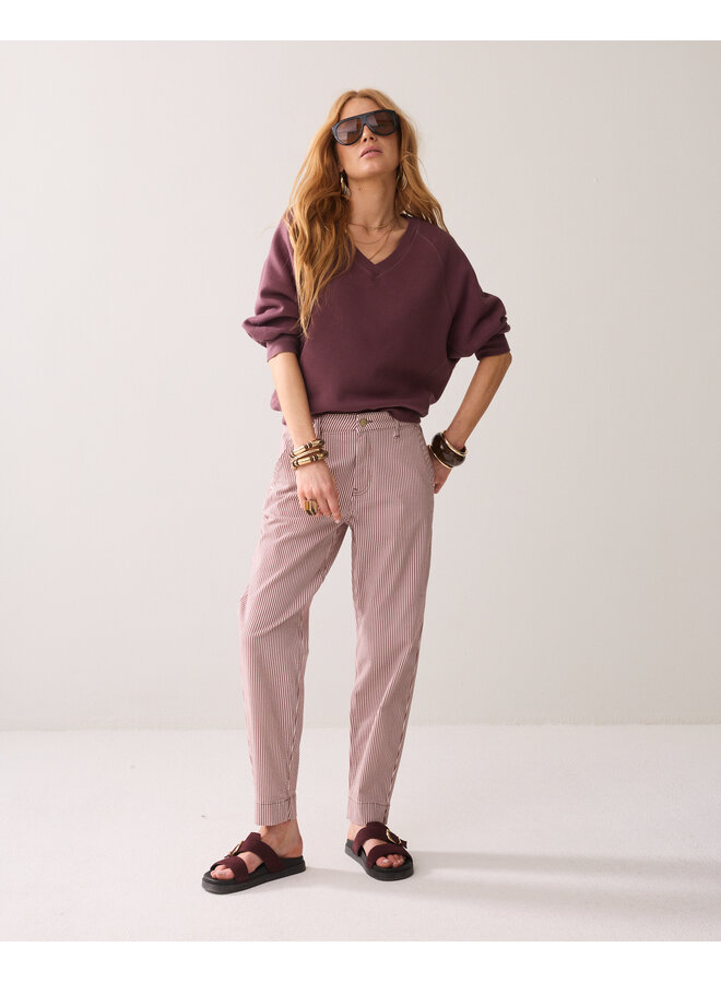 4s2988-12478 334 Summum Chino pant Printed stripe twill  Deepfig