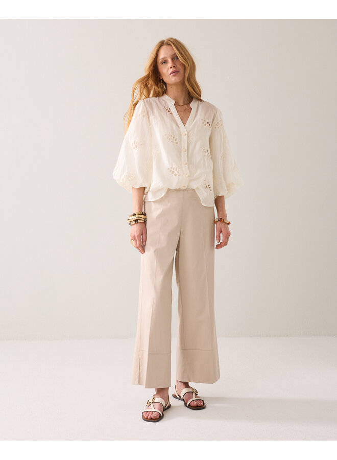 4s2808-11816 702 Summum Trousers Cotton stretch  - Pebble beige