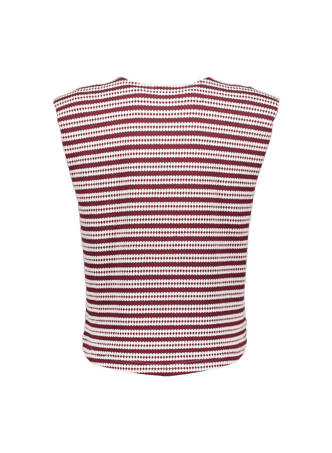 63486-20 010 Geisha top off-white/merlot