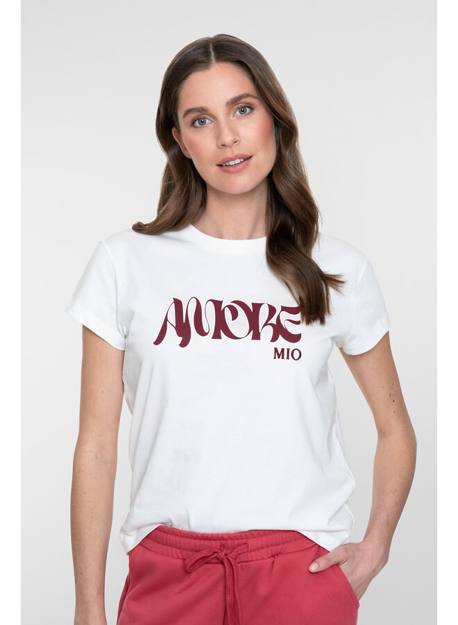 62353-24 010 Geisha T-shirt "amore" off-white/port