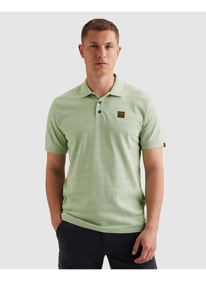 PPSS2604854 6168 PME Legend Short sleeve polo jacquard jersey stripe Cameo Green