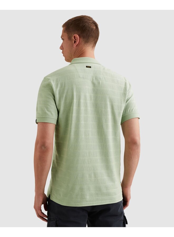 PPSS2604854 6168 PME Legend Short sleeve polo jacquard jersey stripe Cameo Green