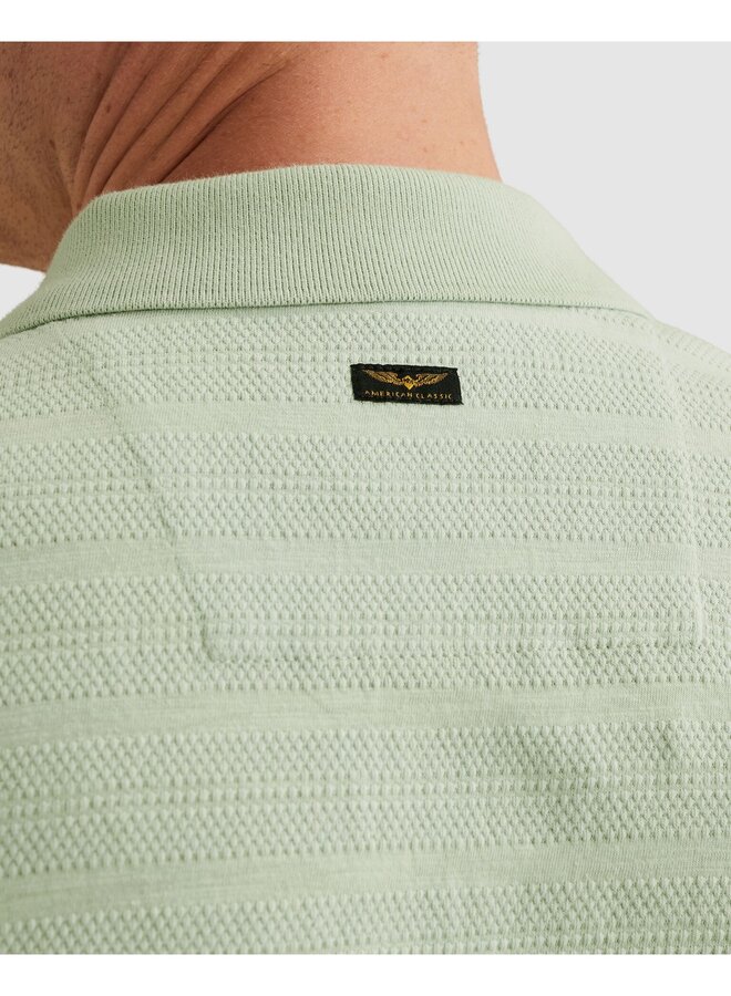PPSS2604854 6168 PME Legend Short sleeve polo jacquard jersey stripe Cameo Green