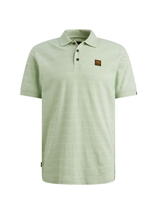PPSS2604854 6168 PME Legend Short sleeve polo jacquard jersey stripe Cameo Green