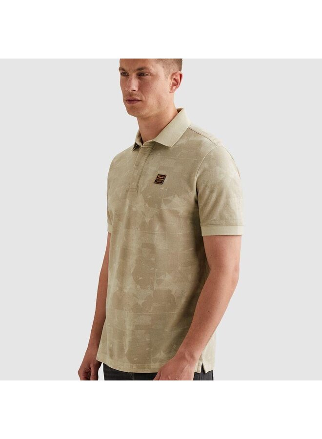PPSS2604851 7013 PME Legend Short sleeve polo printed two tone pique Bone White