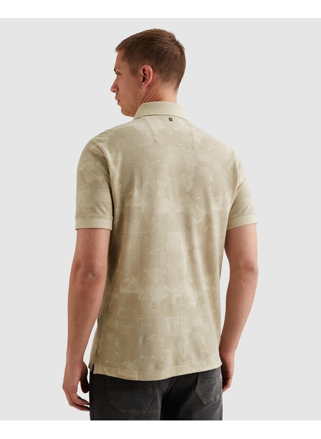 PPSS2604851 7013 PME Legend Short sleeve polo printed two tone pique Bone White