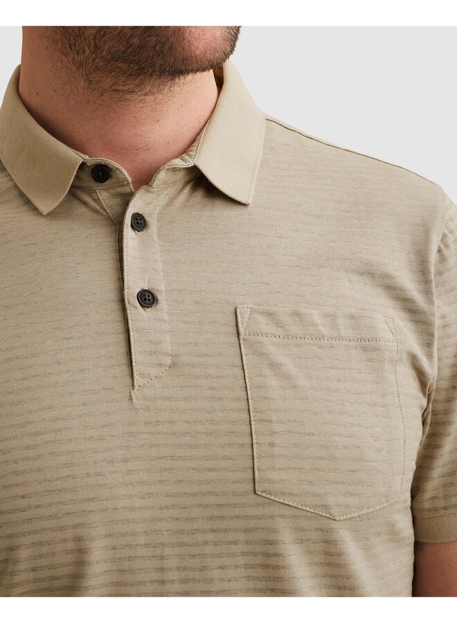 VPSS2605882 8265 Vanguard Short sleeve polo mercerised melange stripe Pure Cashmere
