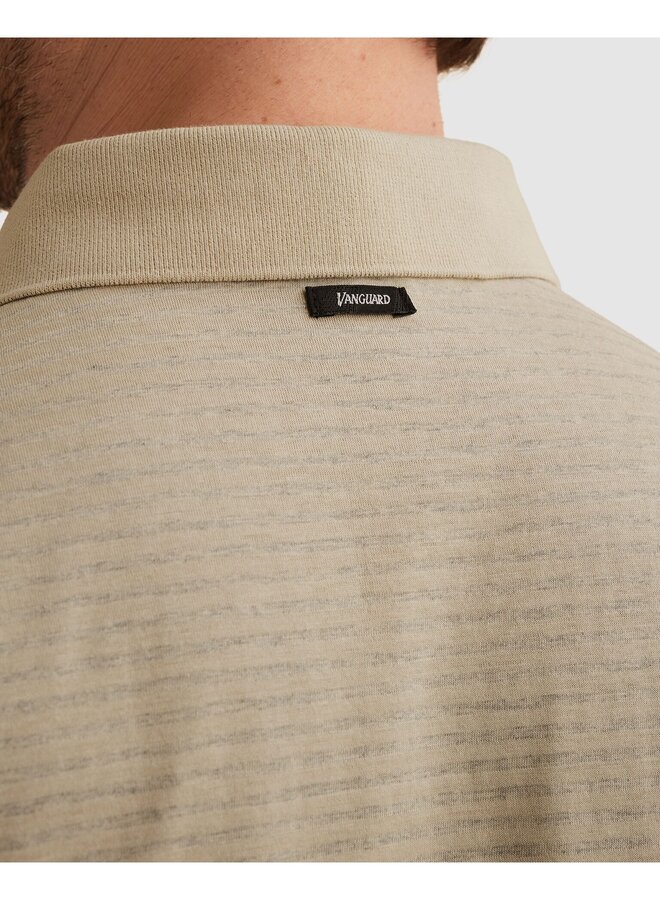 VPSS2605882 8265 Vanguard Short sleeve polo mercerised melange stripe Pure Cashmere