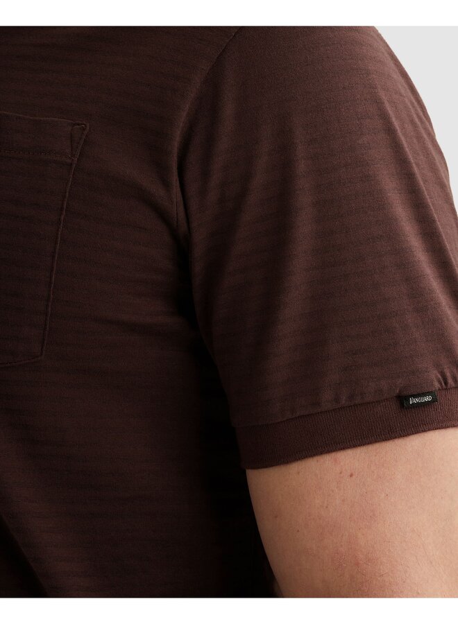 VPSS2605882 4090 Vanguard Short sleeve polo mercerised melange stripe Catawba Grape