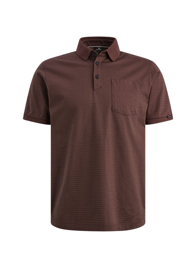 VPSS2605882 4090 Vanguard Short sleeve polo mercerised melange stripe Catawba Grape