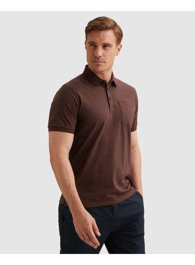 VPSS2605882 4090 Vanguard Short sleeve polo mercerised melange stripe Catawba Grape