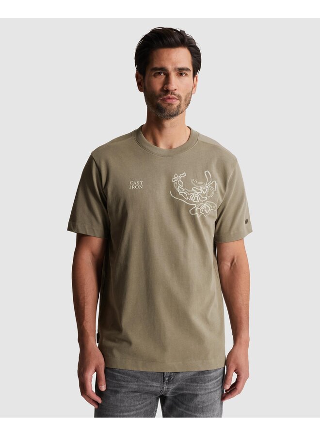 CTSS2605586 6148 Cast Iron Short sleeve r-neck regular fit single jersey Vetiver