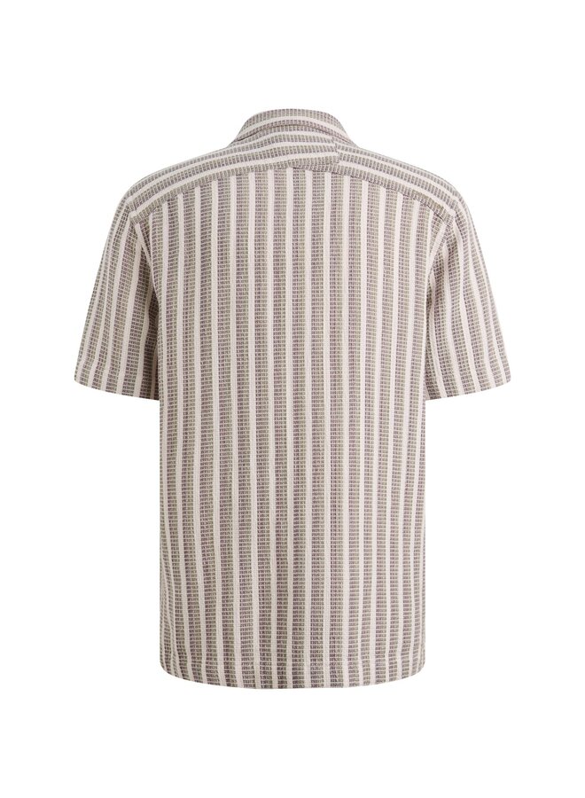 CSIS2605282 7014 Cast Iron Short Sleeve Shirt Stripe new mesh Silver Birch