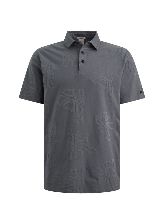 CPSS2605897 9117 Cast Iron Short sleeve polo regular fit jacquard jersey Turbulence