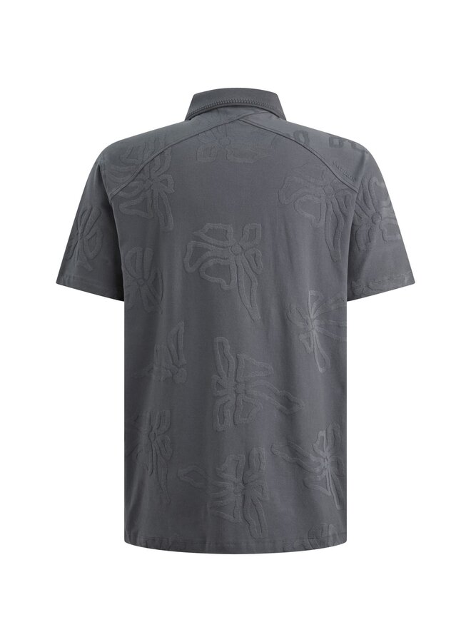 CPSS2605897 9117 Cast Iron Short sleeve polo regular fit jacquard jersey Turbulence