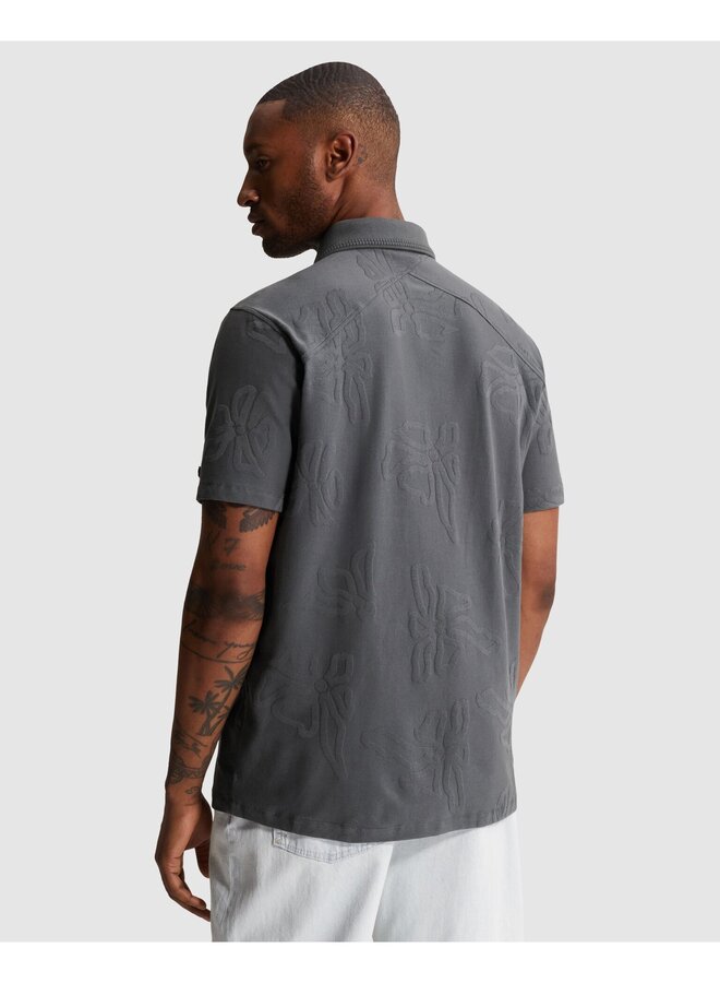 CPSS2605897 9117 Cast Iron Short sleeve polo regular fit jacquard jersey Turbulence