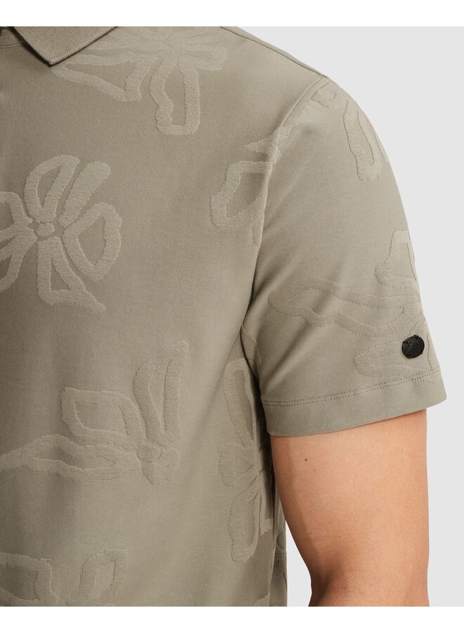 CPSS2605897 6148 Cast Iron Short sleeve polo regular fit jacquard jersey Vetiver