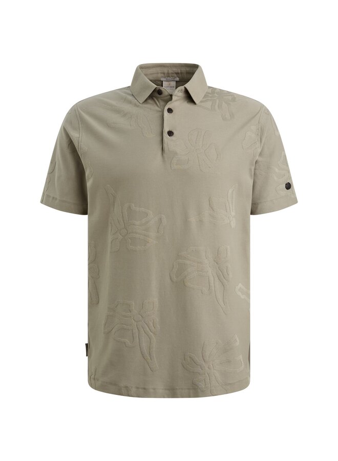 CPSS2605897 6148 Cast Iron Short sleeve polo regular fit jacquard jersey Vetiver