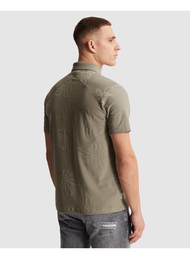 CPSS2605897 6148 Cast Iron Short sleeve polo regular fit jacquard jersey Vetiver