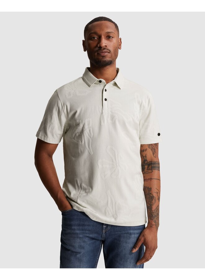 CPSS2605897 5011 Cast Iron Short sleeve polo regular fit jacquard jersey Blue Flower