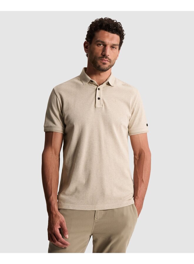 CPSS2604864 8023 Cast Iron Short sleeve polo slim fit popcorn jersey melange Aluminum