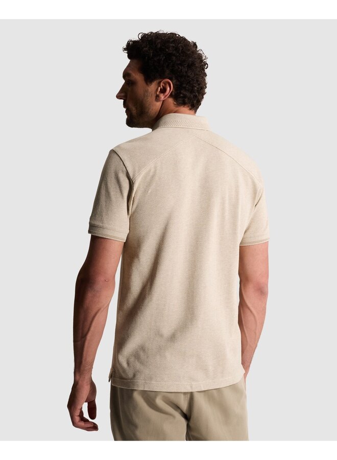 CPSS2604864 8023 Cast Iron Short sleeve polo slim fit popcorn jersey melange Aluminum