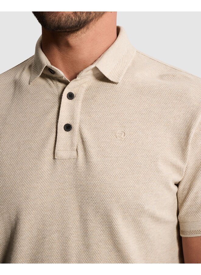 CPSS2604864 8023 Cast Iron Short sleeve polo slim fit popcorn jersey melange Aluminum