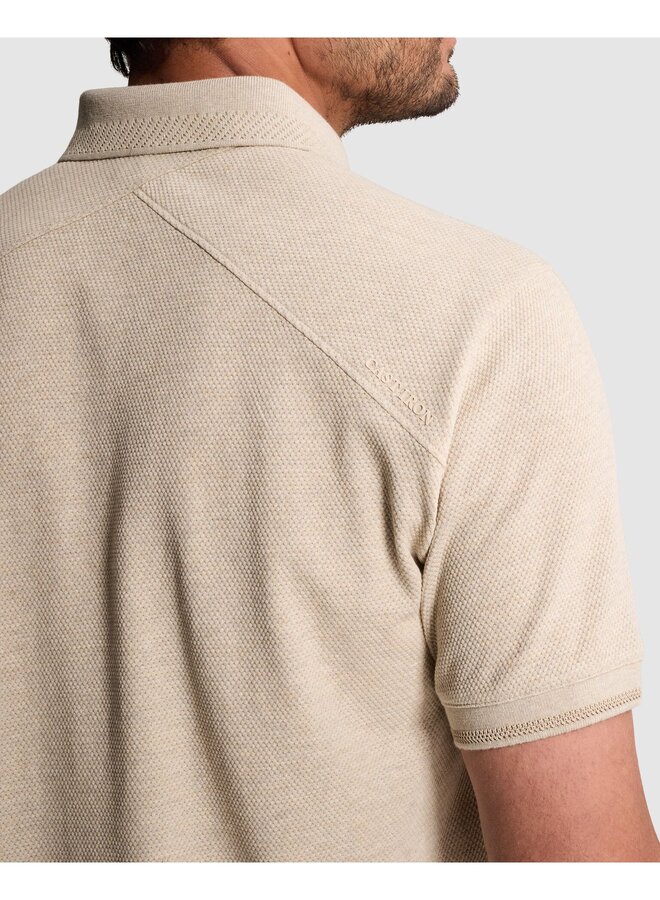 CPSS2604864 8023 Cast Iron Short sleeve polo slim fit popcorn jersey melange Aluminum