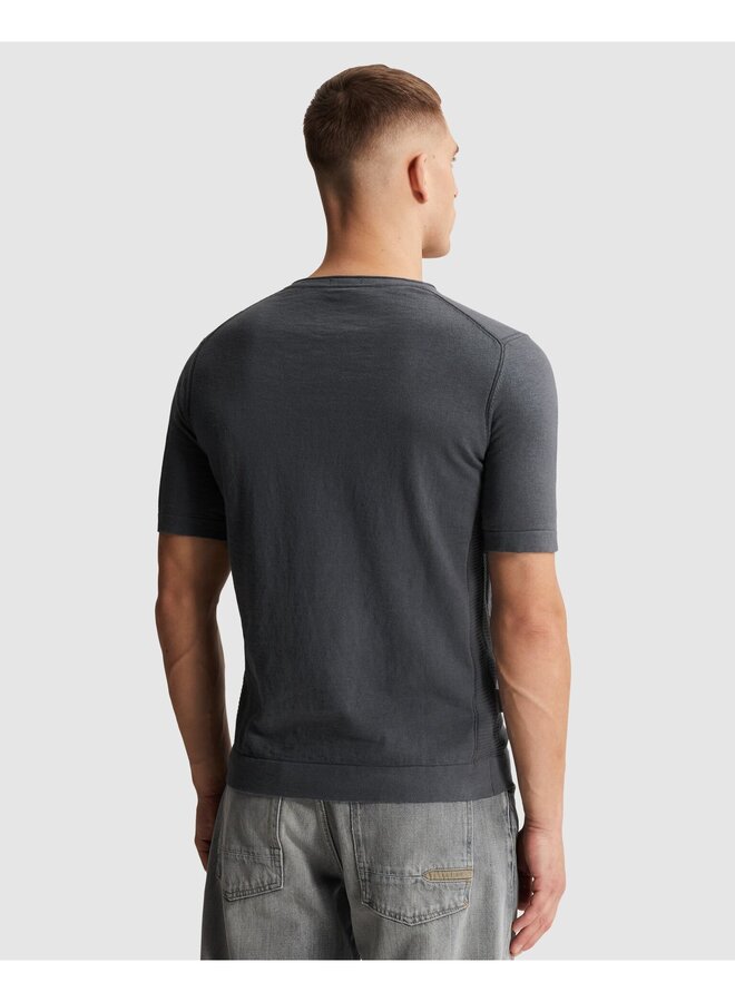 CTSS2604592 9117 Cast Iron Short sleeve r-neck regular fit cotton slub Turbulence