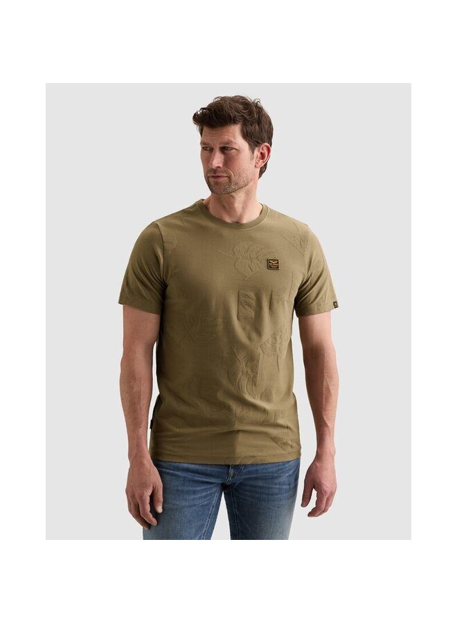 PTSS2605591 6389 PME Legend Short sleeve r-neck jacquard jersey Dusky Green
