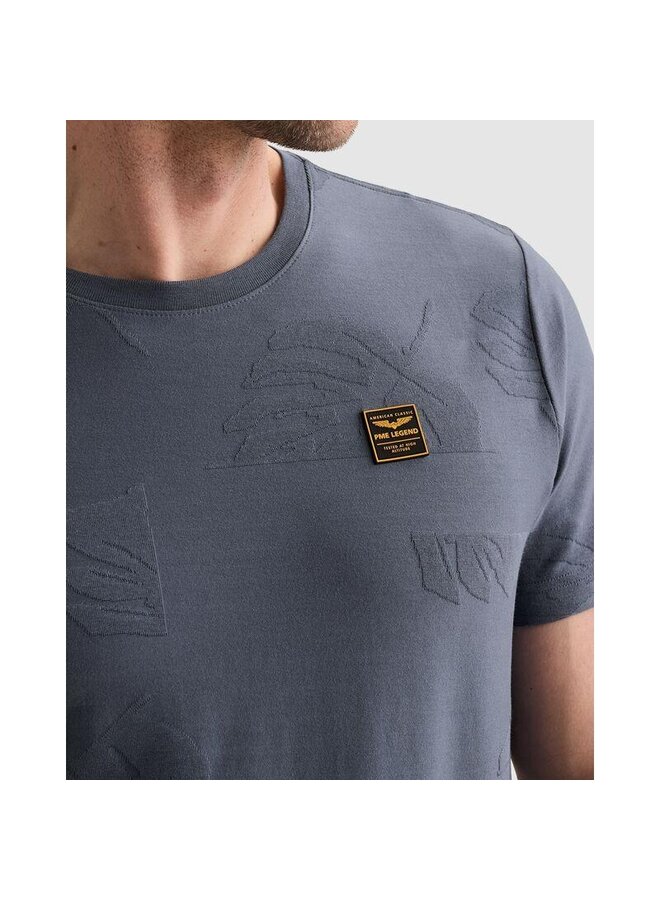 PTSS2605591 5301 PME Legend Short sleeve r-neck jacquard jersey Vintage Indigo