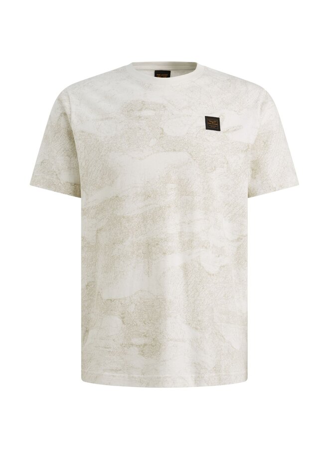 PTSS2605578 7001 PME Legend Short sleeve r-neck single jersey aop Egret