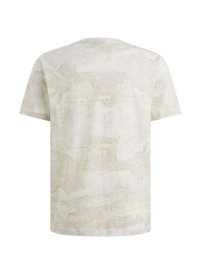PTSS2605578 7001 PME Legend Short sleeve r-neck single jersey aop Egret