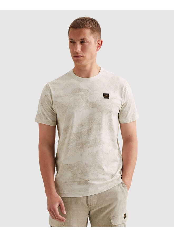 PTSS2605578 7001 PME Legend Short sleeve r-neck single jersey aop Egret