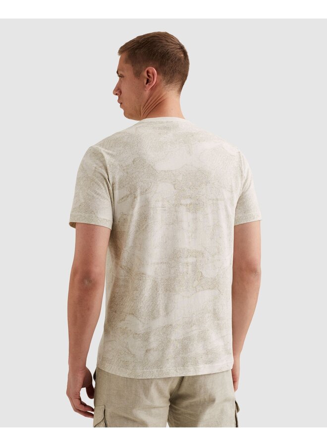 PTSS2605578 7001 PME Legend Short sleeve r-neck single jersey aop Egret