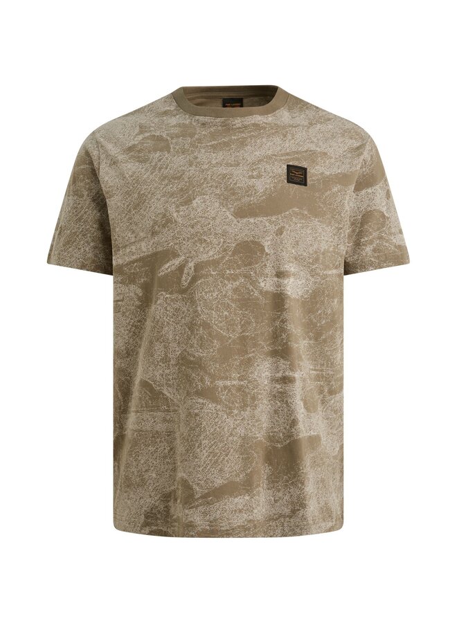 PTSS2605578 6389 PME Legend Short sleeve r-neck single jersey aop Dusky Green