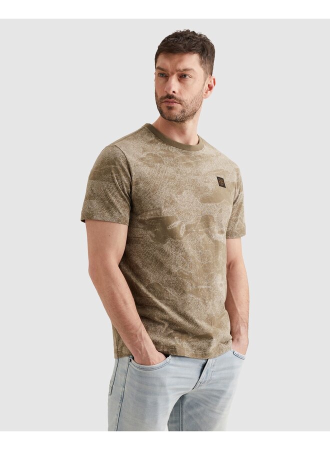 PTSS2605578 6389 PME Legend Short sleeve r-neck single jersey aop Dusky Green