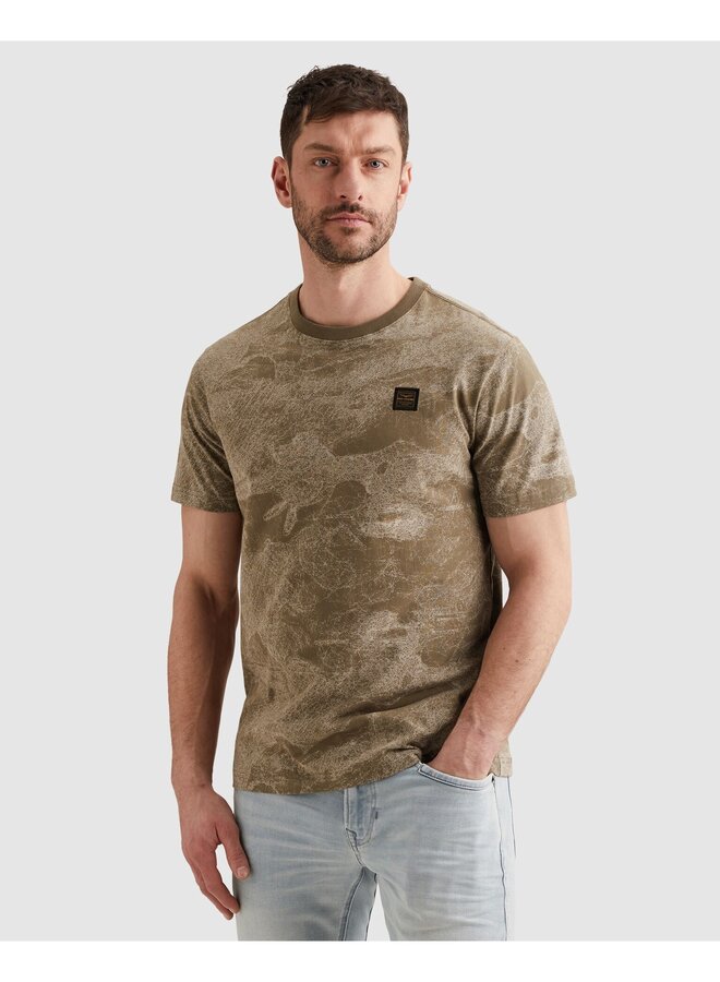 PTSS2605578 6389 PME Legend Short sleeve r-neck single jersey aop Dusky Green