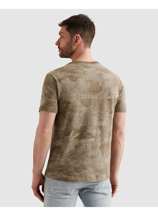 PTSS2605578 6389 PME Legend Short sleeve r-neck single jersey aop Dusky Green