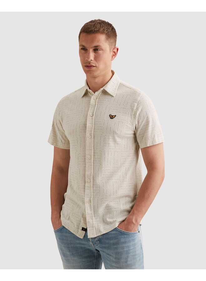 PSIS2605240 7001 PME Legend Short Sleeve Shirt Print on pique Egret