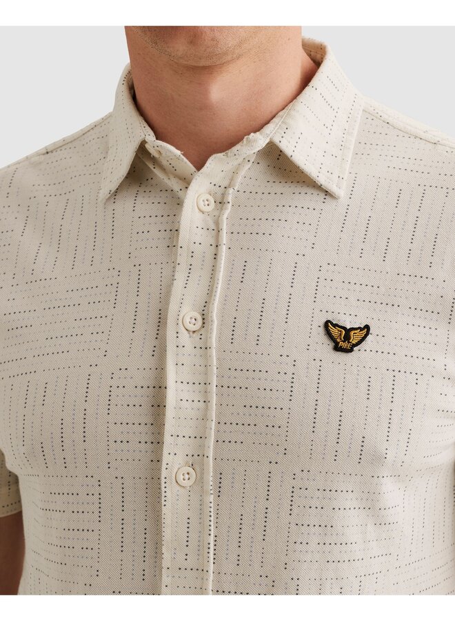 PSIS2605240 7001 PME Legend Short Sleeve Shirt Print on pique Egret